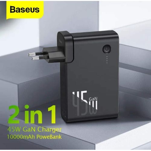 Baseus Chargeur GaN 2en1 45W PD Fast Charging + Power Bank 10000mAh Double Type C
 Fiche Technique et Prix au Maroc