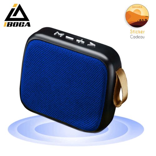 iboga Haut parleur Enceinte Bluetooth Haut Puissance bleu sans Fil Baffle + Sticker Cadeau
 Fiche Technique et Prix au Maroc