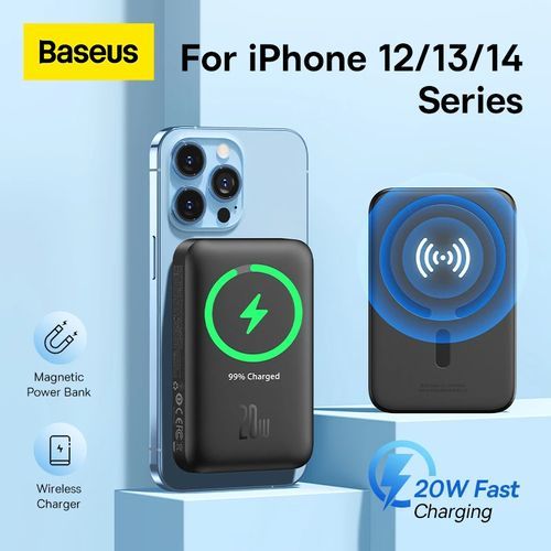Baseus Power Bank Magnétique Sans fil 20W 6000mAh, Pour iPhone 12/13/14 Pro, Charge rapide Magsafe ..
 Fiche Technique et Prix au Maroc