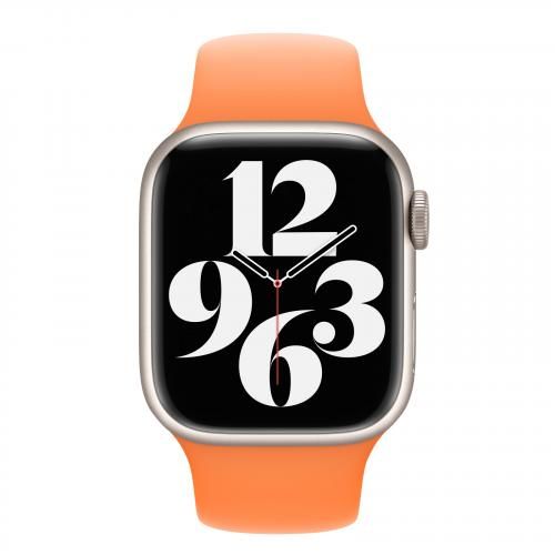 bracelet Compatible avec Apple watch, en silicone, Série 1 à 8, 42mm,44mm,45mm, orange.
 Fiche Technique et Prix au Maroc