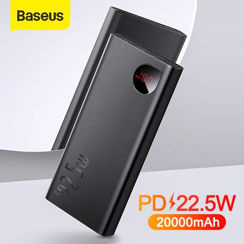 Baseus Power Bank 22,5W Adaman Métal 20000 mAh ,PD3.0 Quick Charge 3 Sortie 3A + Pochette de Protection
 Fiche Technique et Prix au Maroc