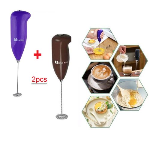 2 pcs Mousseur à lait électrique automatique, machine à café, fouet à Cappuccino
 Fiche Technique et Prix au Maroc