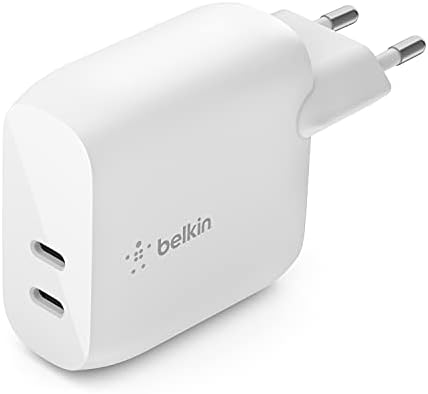 Belkin Chargeur secteur USB-C PD 40 W (deux ports USB-C, 20 W par port, recharge Power Delivery pour iPhone 14 ou 13, iPad Pro, Galaxy, etc.) Fiche Technique et Prix au Maroc