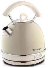 Ariete Bouilloire Vintage 2877, Bouilloire Électrique avec Niveau D'Eau Visible, Base Sans Fil 360°, Arrêt Automatique, Poignée Ergonomique, Capacité 1,7 L, Acier Inoxydable, 2000W, Beige Avis, Fiche Technique et Prix au Maroc