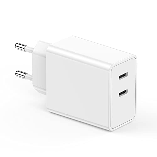 Chargeur iPhone Rapide,[MFi Certifié] 2-Port USB-C Chargeur iPhone Rapide Original,Type C PD 3.0 Power Delivery Adaptateur pour iPhone14/14 Plus/13 Pro Max/12 Mini/11 Pro Max/iPad/XR/XS/SE/8/7/Samsung Fiche Technique et Prix au Maroc