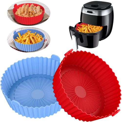 2Pcs Moule Air Fryer en Silicone,Panier Réutilisable pour friteuse à air et four, (Bleu+Rouge)
 Fiche Technique et Prix au Maroc
