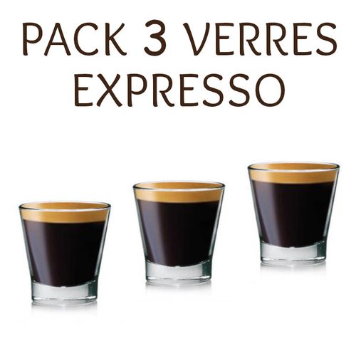 3 Tasses verres à Café spécial Expresso nespresso dolce gusto
 Fiche Technique et Prix au Maroc