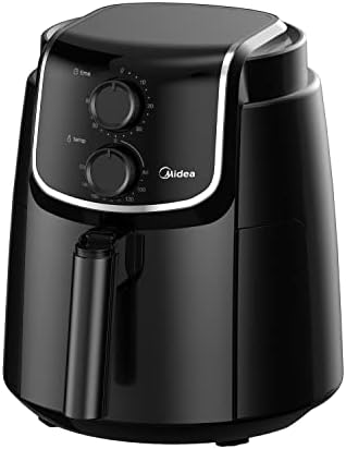 Midea Air Fryer 4L, Friteuse à air Chaud 90% Moins Grasse 1500W, Technologie d'air rapide à 360°, Minuterie 60min, Contrôle de température 200℃, Fonction d'arrêt Automatique,Airfryer Noir, MF-TN40D2 Avis, Fiche Technique et Prix au Maroc