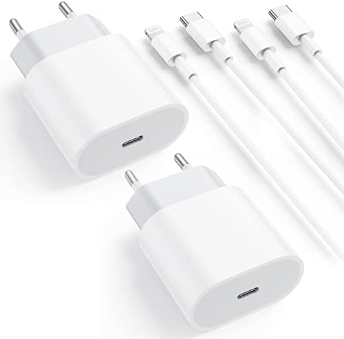 Chargeur iPhone Rapide 【Certifié Apple MFi】 2 Pack Chargeur USB C 20W et Câble USB C vers Lightning 2M PD3.0 Type C Charger Alimentation Adaptateur Secteur Compatible avec iPhone 14/13/12/11/X/XS/XR/8 Fiche Technique et Prix au Maroc