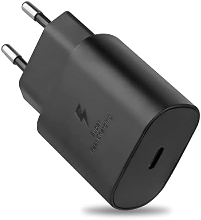 25W Chargeur Rapide USB C Compatible avec Samsung Phone Galaxy S23, S22, S21 S20 Ultra/Plus/FE, A14, A13, A54, A53, Z Fold 3/4 5G, Z Flip4, Note 20/10, Prise Secteur Type C Powersky -Noir Fiche Technique et Prix au Maroc