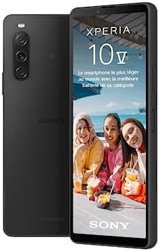 Sony Xperia 10 V - Smartphone Android, Téléphone Portable 6,1 Pouces 21:9 OLED - Triple Objectif - Prise Audio 3,5 mm - Android 13-6 Go de RAM - 128 Go de Stockage - Indice IP65/6 - Noir Fiche Technique et Prix au Maroc