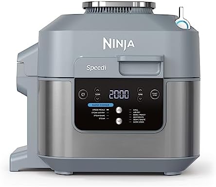 Ninja Speedi 10-en-1 Cuiseur Rapide, Air Fryer et Cuiseur Multifonction, 5,7L, Repas pour 4 en 15 Minutes, Air Fry, Vapeur, Griller, Cuire, Rôtir, Cuisson Lente & Plus, 4 Portions, Gris, ON400EU Avis, Fiche Technique et Prix au Maroc