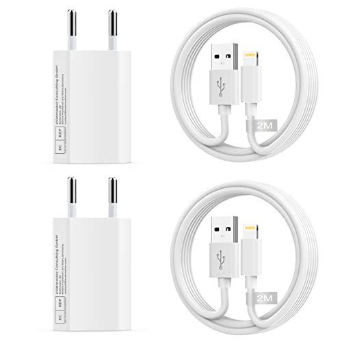 4-Pack Chargeur iPhone Apple MFi Certifié et 2M Câble iPhone pour Apple iPhone 14/13/12/11/XS/XR/X/8/7/6/5/SE/iPad,5W Prise Chargeur iPhone Rapide Adaptateur Secteur USB iPhone avec Câble Lightning 2M Fiche Technique et Prix au Maroc