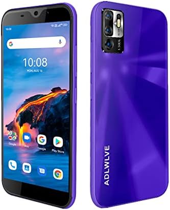 ADLWLVE Smartphone Debloque Pas Cher, Android 10, 6.0Pouce 32Go+2Go 4800mAh Face ID 8MP Caméra 4G Telephone Portable Debloque Pas Cher Double SIM WiFi/GPS/Bluetooth (Violet) Fiche Technique et Prix au Maroc