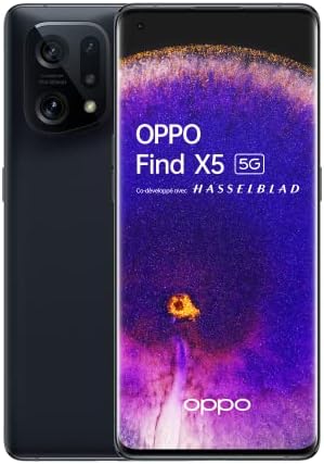 OPPO Find X5 – Smartphone 5G, 8 Go RAM + 256 Go, Écran 6.55'' OLED FHD+ 120Hz, 1 Milliard de couleurs, 50 MP + 50 MP + 13MP, Vidéo de Nuit 4K, 4800 mAh Recharge Rapide 80W, IP54, Noir [version FR] Fiche Technique et Prix au Maroc