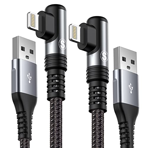 SWECENT Câble iPhone,Coudé 90 Degrés [2m/Lot de 2] cable Chargeur iPhone Nylon Tressé Câble Charge Rapide pour iPhone 14/13/12/11/Pro/X/XS/XR/8/8 Plus/7/7 Plus/6s/6s Plus/6/6 Plus/SE/5s/5 Fiche Technique et Prix au Maroc