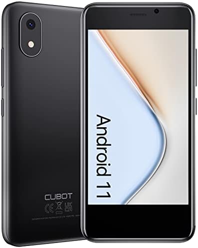 CUBOT Téléphone Portable Pas Cher, Android 11 Téléphone 4 Pouces Smartphone Débloqué Petit Caméra  5MP+2MP, Batterie 2350mAh, Quad Core 1GB + 32GB, Dual Nano SIM,WiFi 2.4G Face ID,143g Fiche Technique et Prix au Maroc