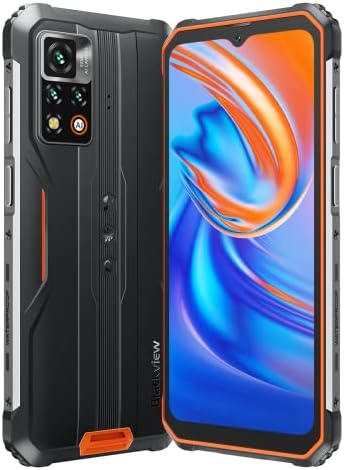 Blackview BV9200 Smartphone Incassable, 6.6'' 120Hz 2.4K Display, 50MP Caméra, 8Go+256Go, 3 Emplacements pour Cartes, LED Notification, IP68 Android 12 Etanche Téléphone, NFC Charge sans Fil Orange Fiche Technique et Prix au Maroc