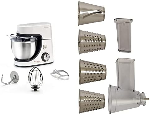 Robot pâtissier Masterchef Gourmet d Moulinex, Capacité 4,6 L, Kit pâtisserie, Technologie Flex Whisk & Éminceur Râpeur Accessoire Masterchef Gourmet Officiel Kit Râpé Tranché Avis, Fiche Technique et Prix au Maroc