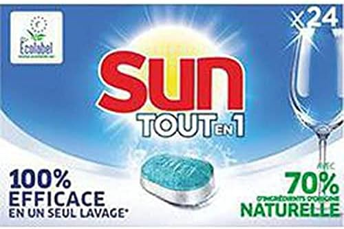 SUN Tout-En-1 Pastilles Lave-Vaisselle Efficace et Respectueux - Les 24 doses Avis, Fiche Technique et Prix au Maroc