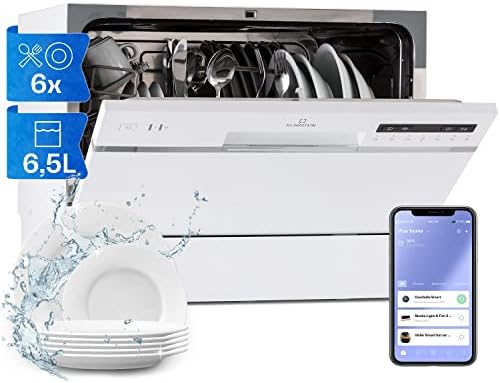 Klarstein Mini Lave Vaisselle de 6 Couvert, Lave-vaisselles Silencieux, 7 Programmes de Lavage, Petit Lave-vaisselle Encastrable, Lave vaisselle Portable, Facile à Installer pour la Maison et Bureau Avis, Fiche Technique et Prix au Maroc