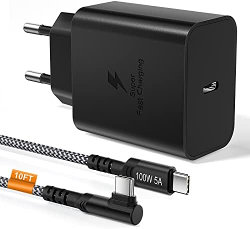 Chargeur Samsung 45W avec Cable Type C Charge Rapide 3M, Chargeur USB C Rapide, Adaptateur Prise Compatible avec Samsung S23 Ultra/S23 Plus/S22 Ultra/S22 Plus/Tab S8/S8 Ultra/S7/S7 FE/S7 Plus(Noir) Fiche Technique et Prix au Maroc
