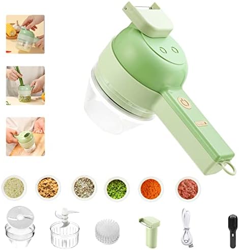 4 en 1 Ensemble de Coupe legumes Multifonctions électrique Portatif sans fil ,Robot Culinaire manuel,Mandoline de Cuisine Professionnelle,Decoupe Legumes Trancheuse,Brosse de Nettoyage Électrique Avis, Fiche Technique et Prix au Maroc
