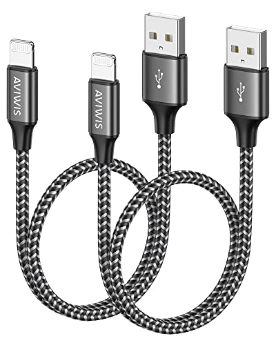AVIWIS Cable iPhone Chargeur iPhone [50CM/Lot de 2] Certifié MFi Câble Lightning Nylon Tressé Fil Lightning Charge Rapide Cordon pour iPhone 14 13 12 11 Pro Max Mini XR XS X 8 7 Plus 6s SE 2020 Gris Fiche Technique et Prix au Maroc