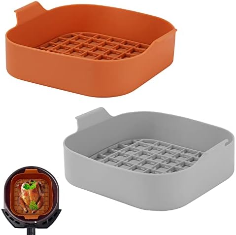 2 Pièces Silicone Air Fryer Accessoires, Air Fryer Accessoires Réutilisable Air Doublure de Four à panier Friteuse Remplacement Des Doublures Papier Sulfurisé Airfryer, pour friteuse à air Avis, Fiche Technique et Prix au Maroc