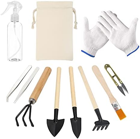 HONMOK 10pcs Mini Outils de Jardin Ensemble Outil de Jardinage pour Fleurs Légumes Outillage de Plantation Multifonctionnel Râteau Truelle Pelle Désherbeur Ustensile de Jardin avec Sac de Rangement Avis, Fiche Technique et Prix au Maroc