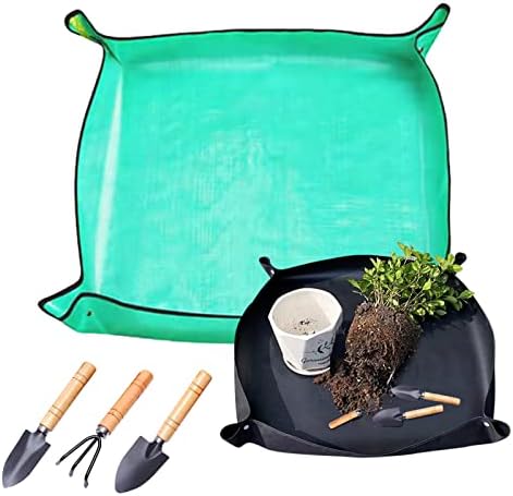 DOKEI 2 Pièces Tapis de Rempotage pour Plantes, Tapis de Jardinage Imperméable avec 3 Pièce Mini Outils de Jardinage Tapis de Plantation de Fleurs de Jardin Pliable 100 x 100cm/ 50 x 50 cm Avis, Fiche Technique et Prix au Maroc