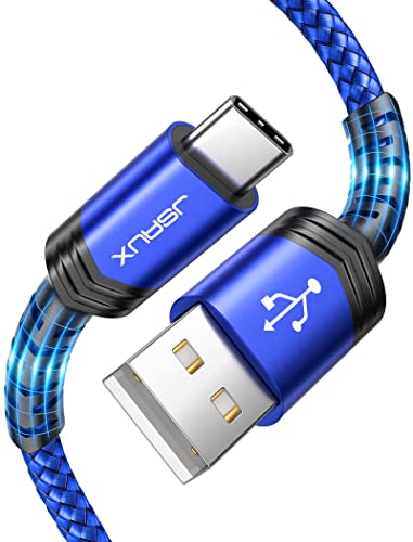JSAUX Câble USB C (1+2M Lot de 2) 3,1A Durable Chargeur USB C Cable USB Type C Charge Rapide Nylon Tressé Compatible avec Samsung A13 A53 A52 S9 S8 S10 S23 S22 S21 S20, Xiaomi Redmi Note 11 10 -Bleu Fiche Technique et Prix au Maroc