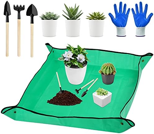 KATELUO Tapis de Jardinage, Tapis de Jardinage Pliable, Outils Succulentes, Imperméable Tapis de Plante pour Jardin, Rempotage, Plantes Succulentes, Semis (100x100cm, Vert) Avis, Fiche Technique et Prix au Maroc