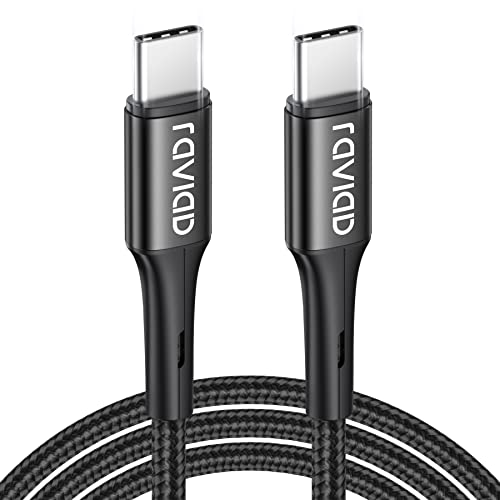 RAVIAD Câble USB C vers USB C 2M, Câble USB Type C PD Charge Rapide 60W Nylon Tressé pour Samsung Galaxy S21 / S20 / S10, Huawei P40 / P30 / P20, Google Pixel, OnePlus - Noir Fiche Technique et Prix au Maroc