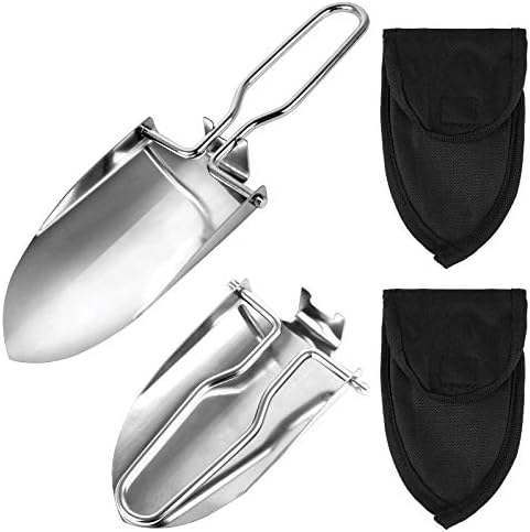 Pelle Pliante, 2Pcs Outils de Jardinage, Pelle de Jardin en Acier Inoxydable, Transplantoirs de Jardinage avec 2 Pochettes de Transport, Pelle Pliante Multifonctionnelle pour Randonnée Jardinage Avis, Fiche Technique et Prix au Maroc