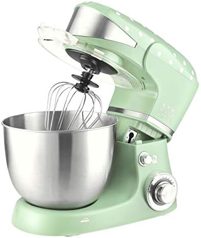 Team Kalorik Robot Pâtissier avec Bol Inox 5 litres, 6 vitesses, 4 accessoires, 1 000 W, Vert/Blanc, TKG M 3014 MI Avis, Fiche Technique et Prix au Maroc