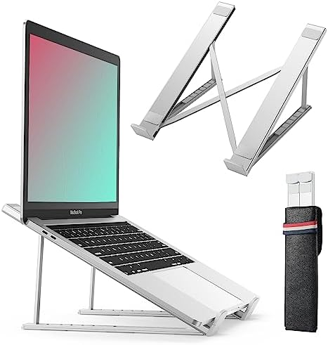 BHHB Support Ordinateur Portable, Support PC Portable Réglables en Hauteur sur 6 Niveaux, Laptop Stand en Refroidisseur en Aluminium Ventilé, Compatible avec MacBook, HP, iPad, 9-17inch (Argent) Fiche Technique et Prix au Maroc