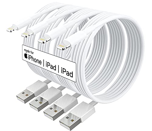 3M Câble Chargeur iPhone [Apple MFi Certified] 4 Pack Cable iPhone Chargeur iPhone 13 Lightning vers USB 3 mètres pour pour iPhone 13/12/11/11Pro/11Max/ X/XS/XR/XS Max/8/7, iPad (Blanc) Fiche Technique et Prix au Maroc