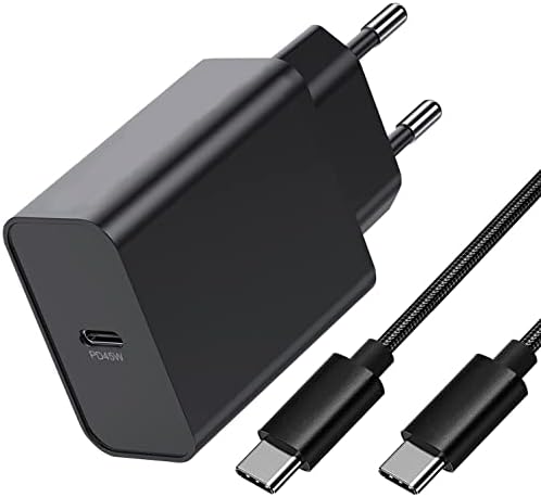 45W Chargeur USB C Rapide et Câble pour Samsung Galaxy S23 Ultra/S23 Plus/S23/S22 Ultra/S22+/S22/S21 S20 FE,Note 10 Plus/20 Ultra,A54 5G/A14 A34 A53 A23 A33 A13,Tab S7 S8 S6,Prise Adaptateur Secteur Fiche Technique et Prix au Maroc
