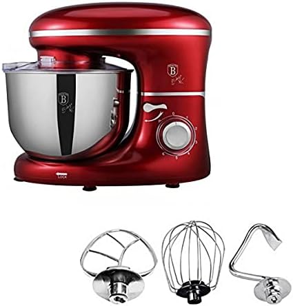 Berlinger Haus Burgundy Robot de cuisine 1300 W Bol en acier inoxydable 6 l Robot planétaire 6 niveaux de puissance Rouge Avis, Fiche Technique et Prix au Maroc