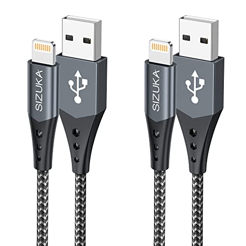 SIZUKA Câble iPhone 1M Lot de 2 Chargeur iPhone Certifié MFi Câble Lightning Nylon Tressé Fil Lightning Charge Rapide pour iPhone 14/13/12/11/Pro/X/XS/XR/8/8 Plus/7/7 Plus/6s/6s Plus/6/6 Plus/SE/5s Fiche Technique et Prix au Maroc