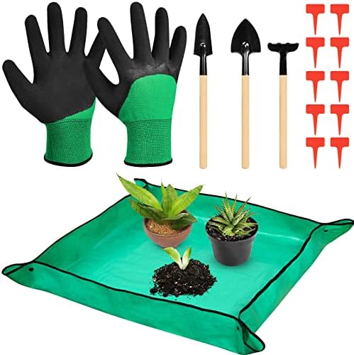 OFFCUP Tapis de Rempotage, Tapis de Jardinage Imperméable, Tapis de Plantation Pliable, Jardinage Tapis de Plante avec Gants et 3 Outils de Jardinage pour Plantes en Potde Jardin d'intérieur Avis, Fiche Technique et Prix au Maroc