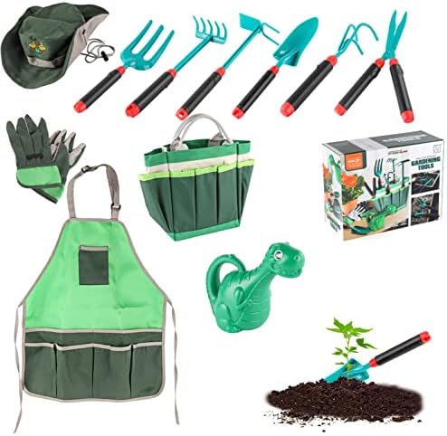 Hemousy 11 Outils de Jardinage pour Enfants PCS, Kit d'outils de Jardin avec Sac, Enfants Jardinage Artisanat Ensemble Cadeaux pour Filles Garçons, Outils De Jardin avec Tablier, Arrosoir Avis, Fiche Technique et Prix au Maroc
