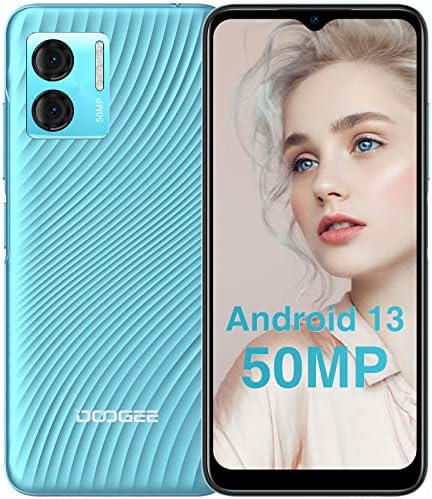 DOOGEE N50 Téléphone Mobile, Android 13 Smartphones, 15Go RAM 128Go ROM, 6,52" HD+ Écran Goutte, Téléphone Portable 50MP AI Camera, Double 4G Nano SIM, Batterie 4200mAh OTG/GPS/Face ID, Bleu Fiche Technique et Prix au Maroc