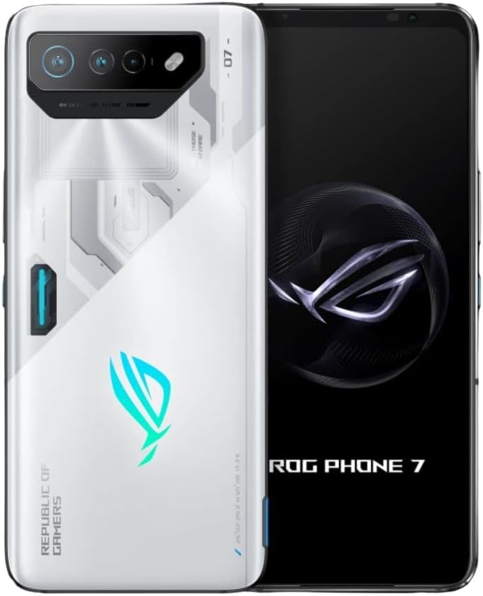 ASUS ROG Phone 7 5G Dual SIM 512 Go 16 Go RAM Débloqué en usine (GSM uniquement | Pas de CDMA – Non compatible avec Verizon/Sprint) Version mondiale, chargeur sans fil NGP inclus – Blanc Fiche Technique et Prix au Maroc