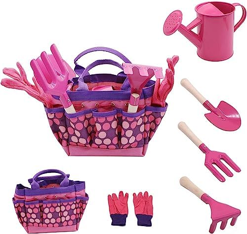Evelure Set Attrezzi da Giardinaggio per Bambini, Set Attrezzi da Giardino 6 Pezzi per Bambini Con Annaffiatoio, Guanti da Giardinaggio, Pala, Rastrello, Cazzuola (Pink) Avis, Fiche Technique et Prix au Maroc