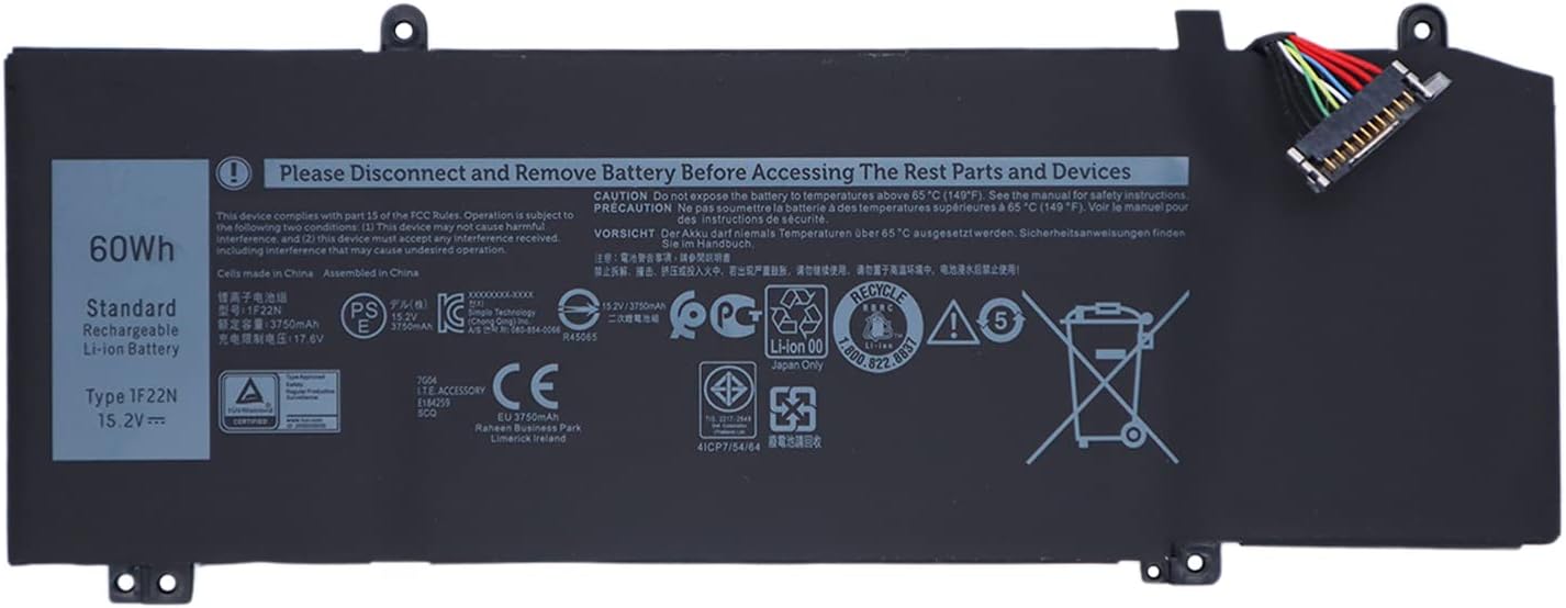 7XINbox 15.2V 60Wh 1F22N 01F22N 0JJPFK 01F22N Remplacement Batterie pour Alienware M15 M17 2018 Orion G5 15-5590 G5 5590 G7 17-7590 G7 17-7790 G7 7590 G7 7790 Fiche Technique et Prix au Maroc