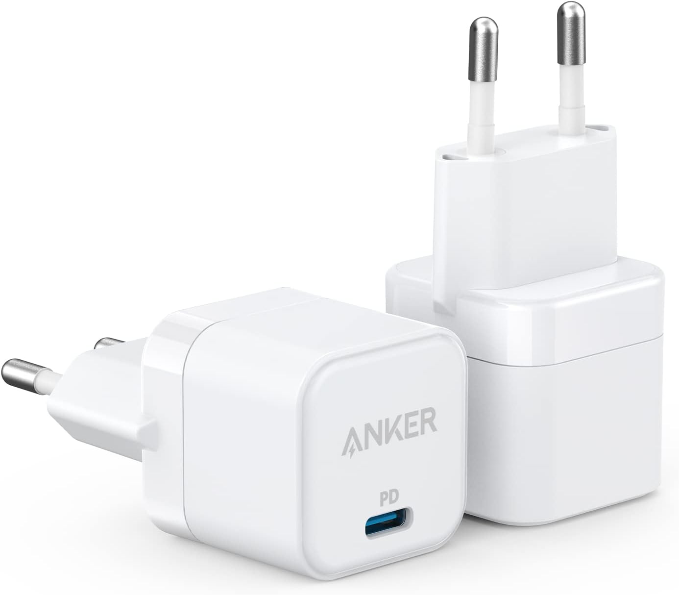 Anker PowerPort III Lot de 2 Blocs d'alimentation USB-C 20 W pour iPhone 13/13 Mini/13 Pro/13 Pro Max/12, Galaxy, Pixel 4/3, iPad/iPad Mini (câble de Charge Non Inclus) B2149324 Blanc Fiche Technique et Prix au Maroc