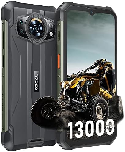 OSCAL S80 Telephone Portable Incassable 10Go RAM+128Go ROM/SD-1To,Écran 6.583'' FHD+,Panoramic Caméra 12MP+8MP,13000mAh 33W,Dual SIM 4G+5G Wi-FI, OTC/Compass/Touch&Face ID/GPS/NFC (Noir) Fiche Technique et Prix au Maroc