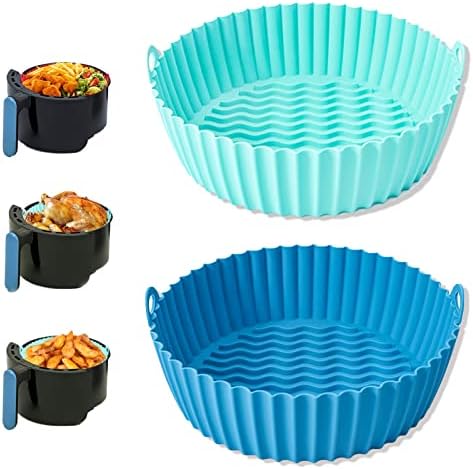 2 Pièces Panier Friteuse en Silicone, 21 cm Pot en Silicone pour Friteuse à Air Doublure de Four à Friteuse,Accessoire Air Fryer Pot Réutilisable,pour Airfryer,Micro-Ondes,Le Moule à Gâteau Avis, Fiche Technique et Prix au Maroc